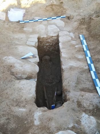 While plowing his field in Gölmarmara district of Manisa, a farmer found a sarcophagus from the Hellenistic Period.