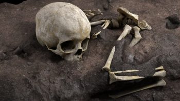 a skeleton buried 78,000 years ago in Kenya.