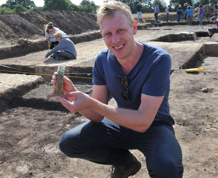 Duncan Wright at the archaeological dig in Crowland