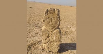A 1,300-year-old stone sculpture from the early Turkish period was discovered in Kazakhstan's south, around 250 kilometers (155 miles) from Turkistan.