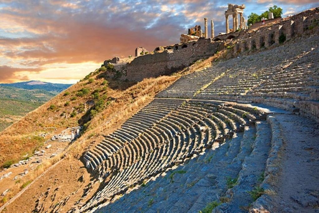 Roman amphitheater in the ruins of the ancient city of Pergamon (Bergama), Turkey