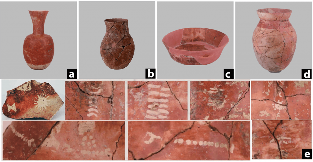 Some of the ancient pottery found in the mound at Qiaotou.Photo: Wang et al., PLOS One 2021