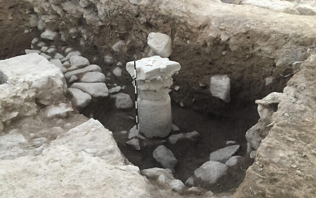 A column of the Church of the Apostles, near the Sea of Galilee. Photo: Mordechai Aviam