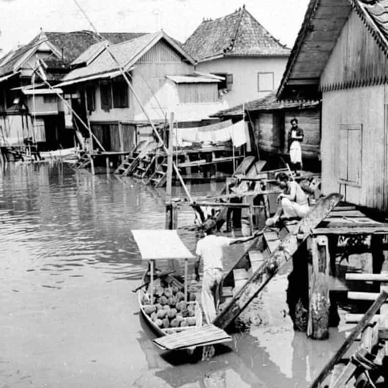 Ancient and early modern Palembang on Sumatra was largely built in the water and then sank. Photograph: Tropenmuseum, Collectie Stichting Nationaal Museum van Wereldculturen