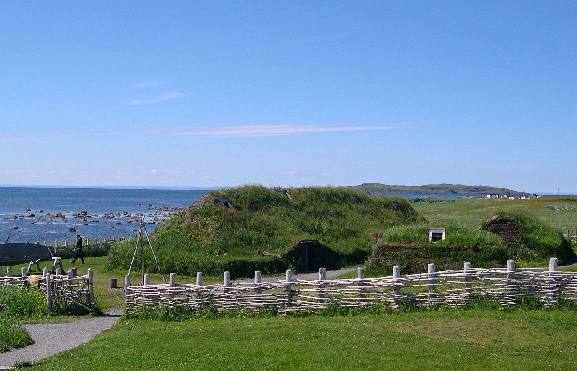 A recreation of Viking structures at L’Anse aux Meadows Dylan Kereluk via Wikimedia Commons under CC by 2.0