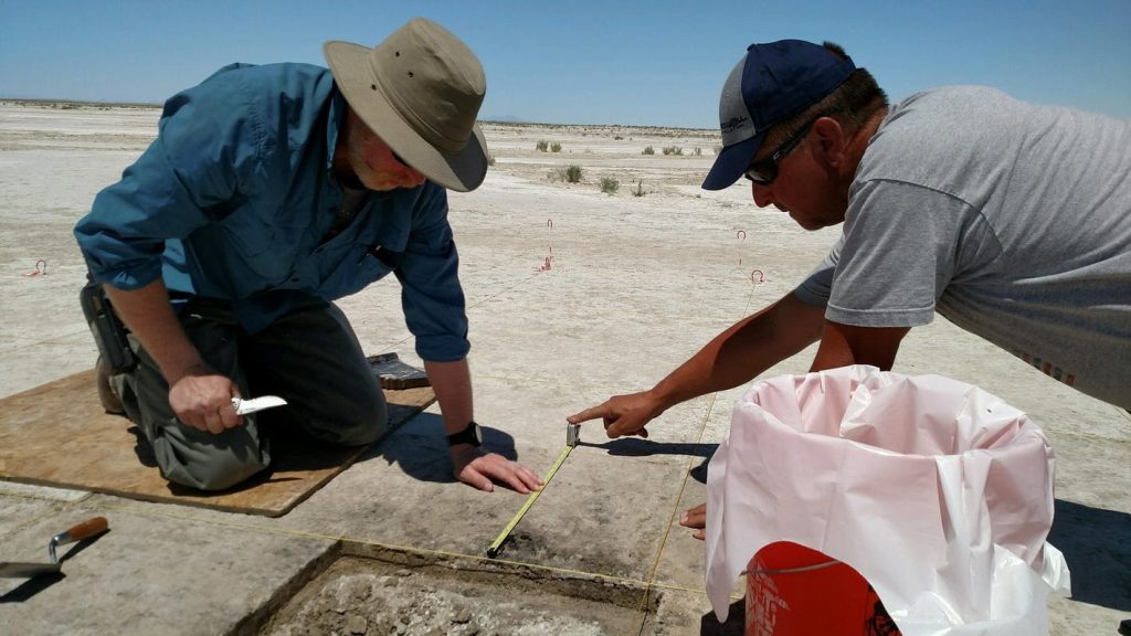 Researchers dig at the Wishbone site, where ancient tobacco use was discovered. Daron Duke