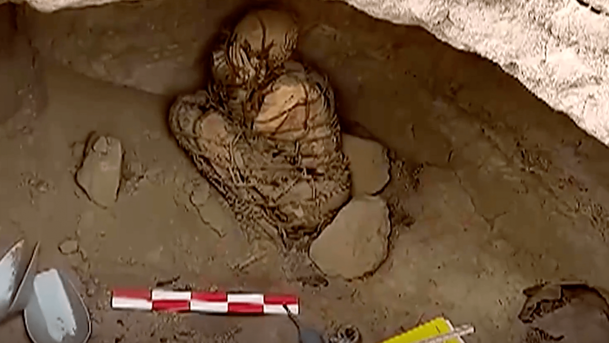 Archaeologists in Peru discover a mummy tied with 800-year-old ropes