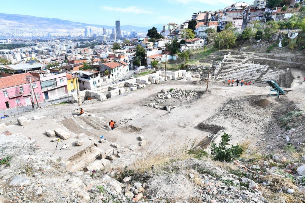 In the backstage of Smyrna Ancient Theater Latrina found