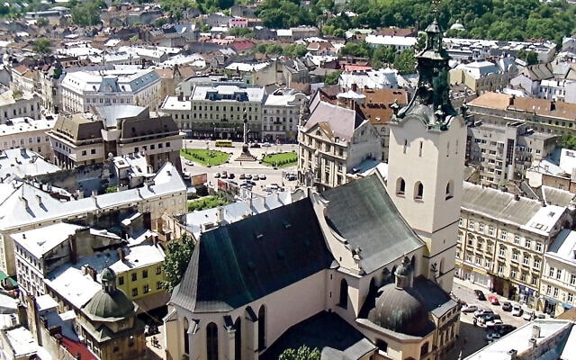 The view over the Cathedral in Lviv