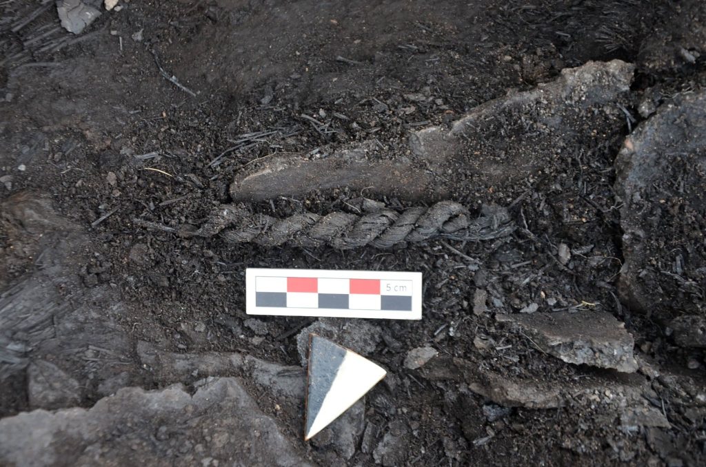 A view of the rope remains in Seyitömer Mound, Kütahya, western Turkey. Photo: AA