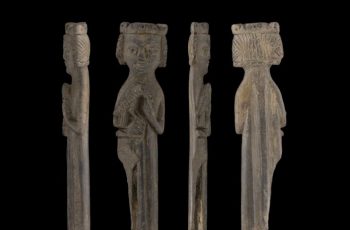 A 13th century Crowned figure with falcon discovered in Oslo