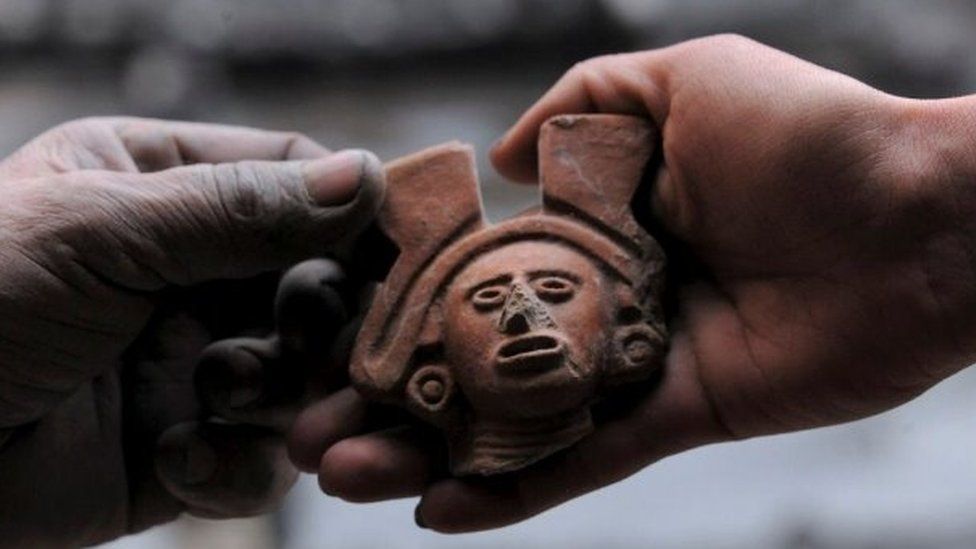 Anthropomorphic figures were also among the items uncovered. Photo: Reuters