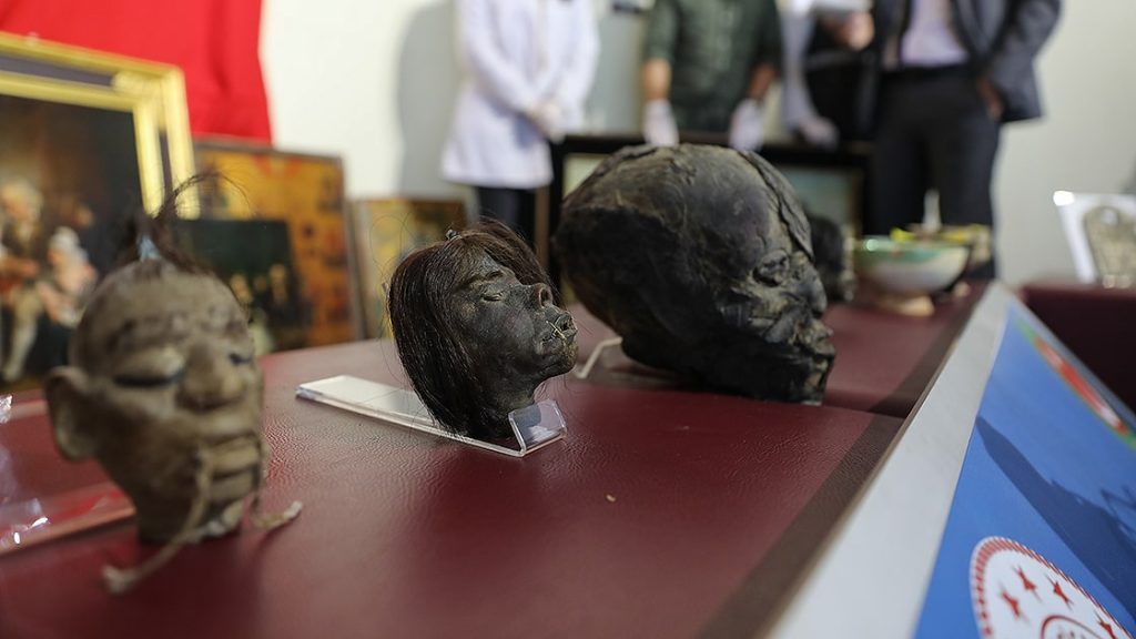 As a result of an operation in western Turkey, 4 skulls belonging to the Jivaro tribe of South American origin were seized