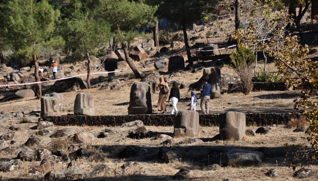 Sculptures are seen in the Yesemek Open Air Museum and Sculpture Workshop, Gaziantep, southeastern Turkey. (Photo: DHA)