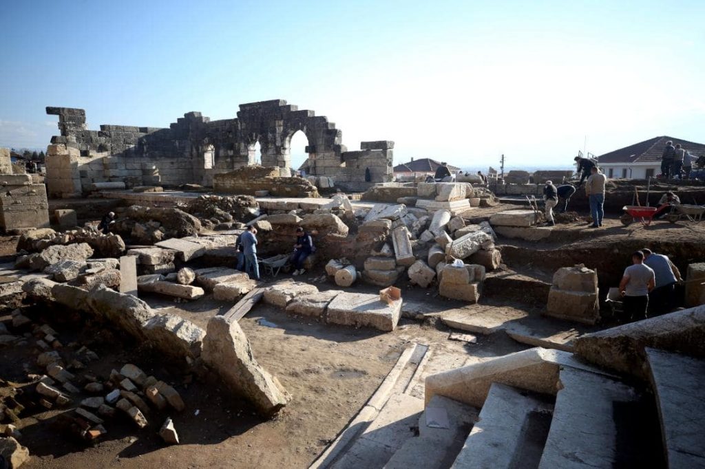 A general view of the ancient theater of Prusias ad Hypium, Düzce, northwestern Turkey