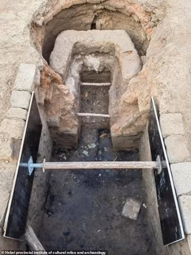 According to the team, the remains of the ancient winery were found to have covered some 32,300 square feet (3,000 square metres). Excavations at the site (pictured) have reportedly revealed the remnants of pits, drying fields and underground distillation stoves