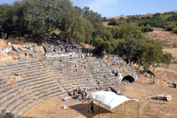 A general view from the theater of the ancient city of Kastabala, Osmaniye, southern Turkey. 