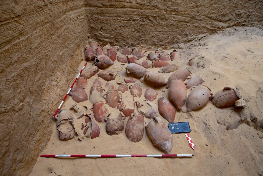 A cluster of some of more than 370 large vessels discovered within the embalming deposit of a certain Wahibre-mery-Neith. 