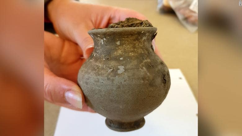 A complete Roman pot was uncovered during the dig.