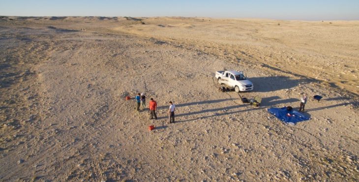 DRONE SHOT OF SURVEY OF SETTLEMENT AREA IN THE EASTERN ARABIAN PENINSULA