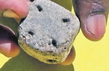 Four-face ivory dice found at Keezhadi excavation site in India