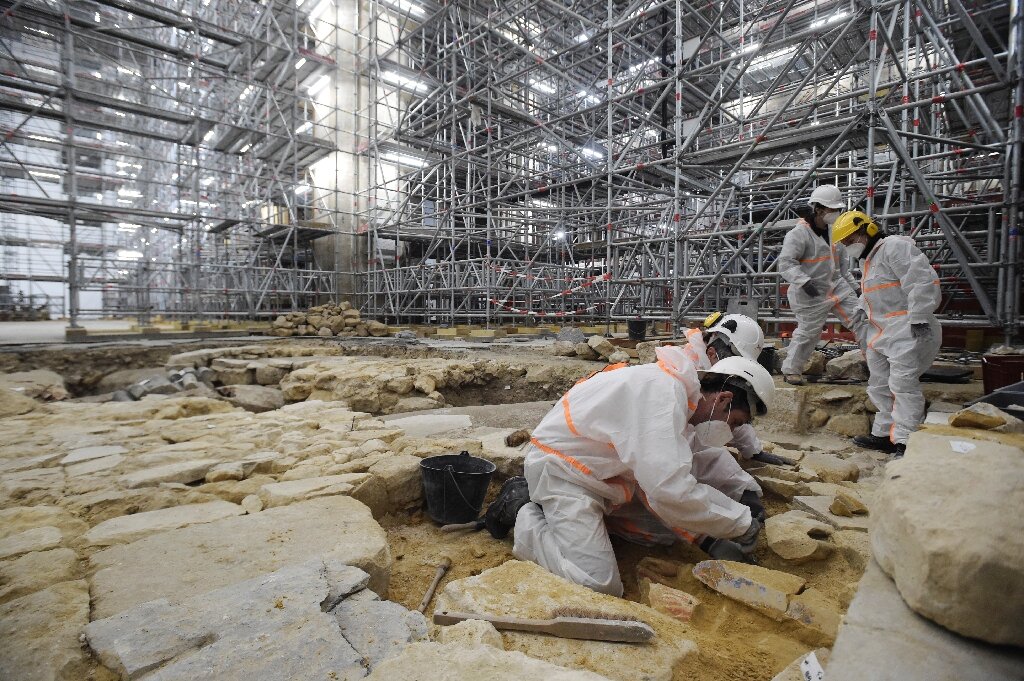 Archaeologists are racing to finish their work before reconstruction resumes at the end of the month