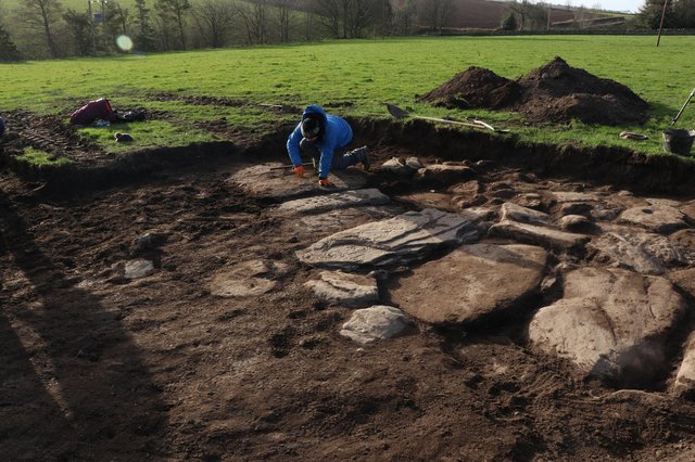 The excavation site where the discovery was made by archaeologists from Aberdeen University. 