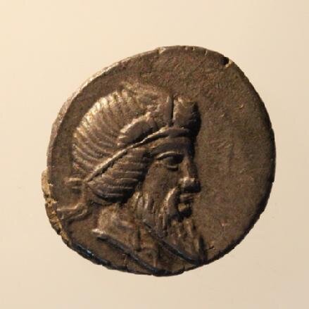 The 'heads' of a contemporary coin, with a head of the god Bacchus, were sampled as part of the project. Photo: University of Warwick