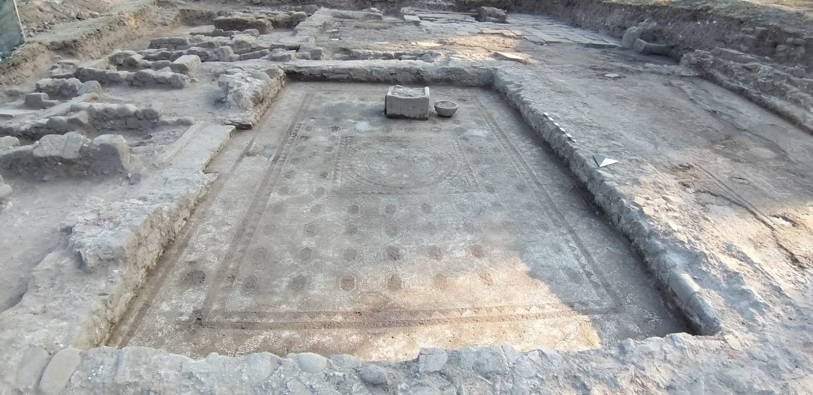 1,800-year-old geometric patterned mosaic