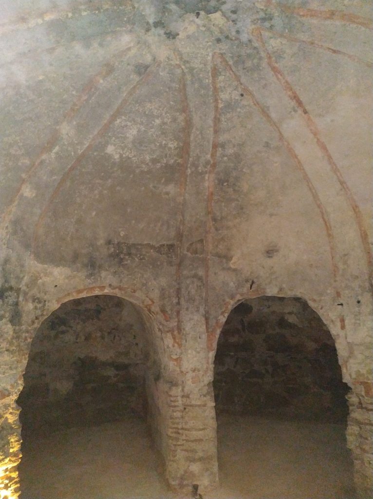 The interior of the eight-section burial chamber.