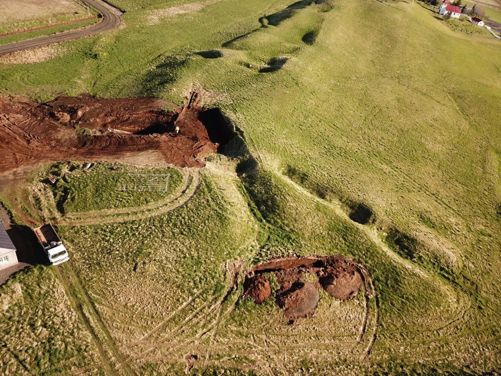 Kristborg Þórsdottir. The excavation site seen from above