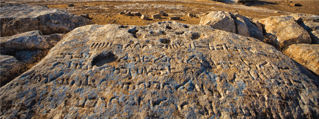 A general view of the Sogmatar inscriptions.