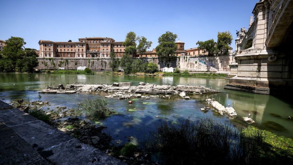 Water levels of Rome's historic river the Tiber have fallen so low that it is now possible to see the remains of an ancient Roman bridge built by the Roman Emperor Nero.