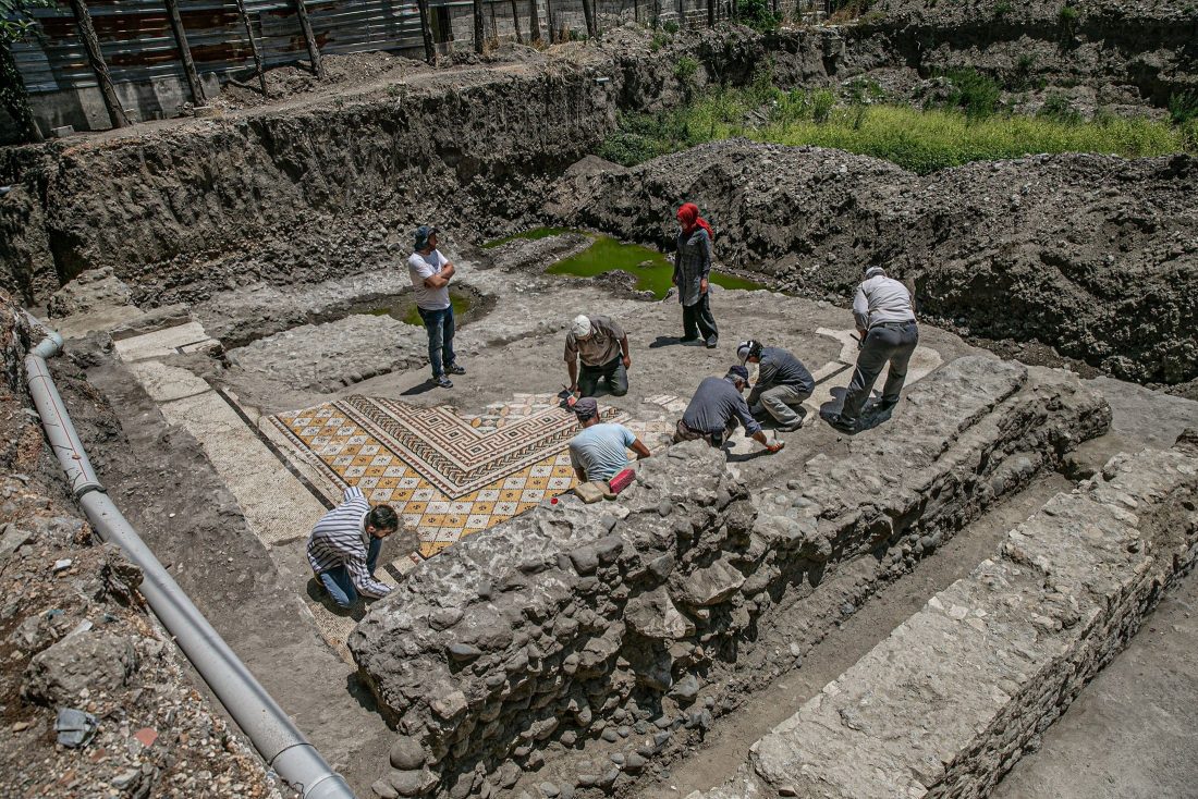 In southern Turkey, the remains of a Roman villa whose floor was ...