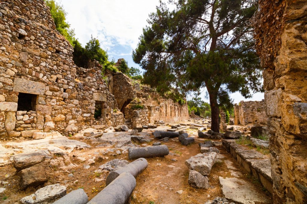 A view from the ruins of the ancient city of Syedra, Antalya, southern Turkey