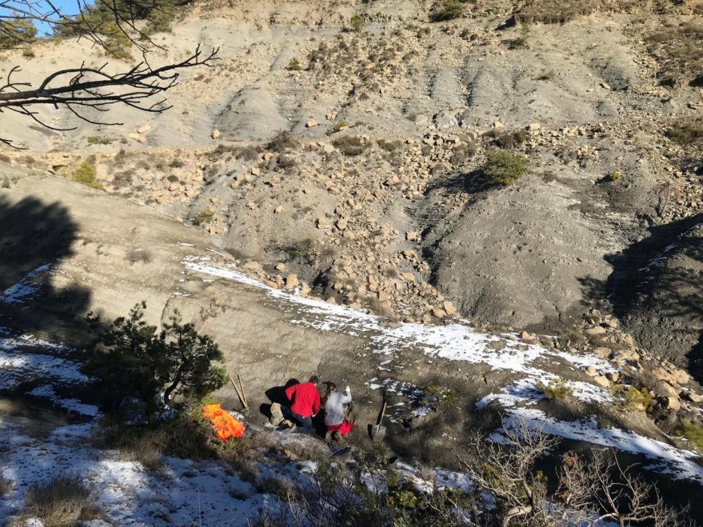 The excavation site where fossils of the large Cretaceous Period sea turtle Leviathanochelys aenigmatica were discovered in Catalonia Alt Urgell county, northeastern Spain.