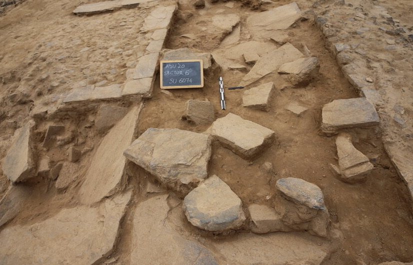 Excavations at the domed church, revealing a room near the entrance. Photo: Antiquity