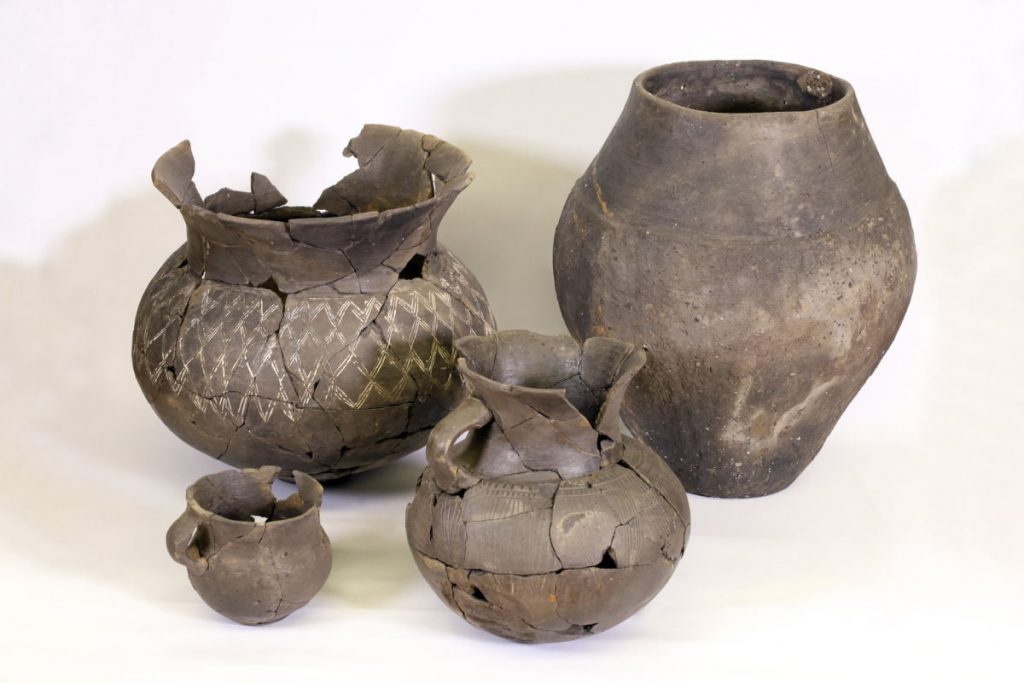 Medieval pottery from well fill. Photo: Marcus Guckenbiehl