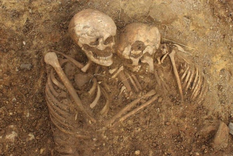 A number of graves contained multiple burials at the archaeological site at a 1,600-year-old cemetery in northern Britain. Photo West Yorkshire Joint Services/Leeds City Council
