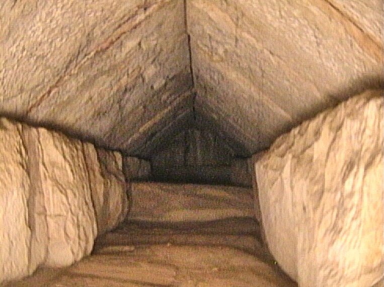 A hidden corridor inside the Great Pyramid of Giza that was discovered by researches recently, in Giza, Egypt. Photo: Reuters 