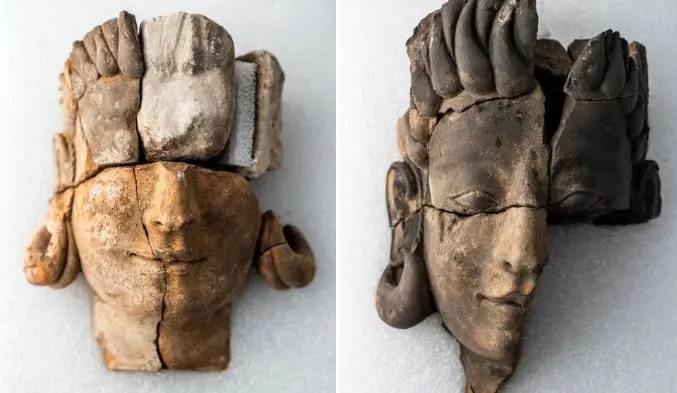 The ornate depiction of the stone busts, as well the inclusion of jewellery (hoop earrings) and their particular hairstyles, resemble ancient sculptures from the Middle East and Asia. Photo: Institute of Archeology of Mérida/Csic