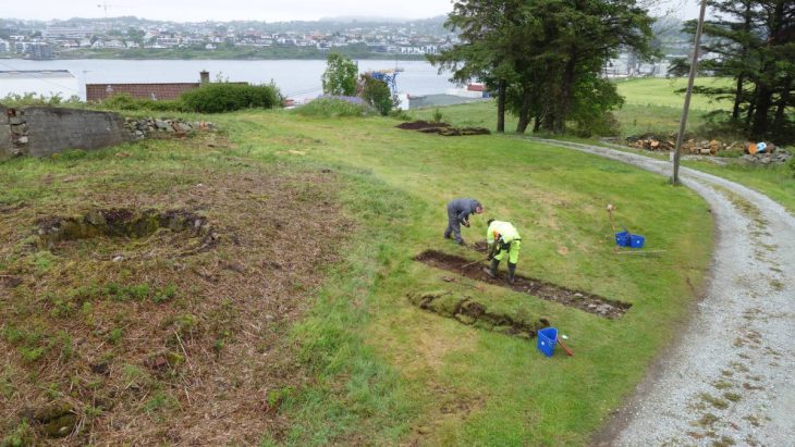 A Viking ship discovered at Salhushaugen Cemetery in Norway