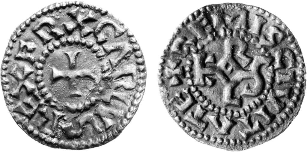 Monogram denier of Charlemagne, Reims, 1.99 g, 22 mm. Single find, Wijk bij Duurstede, 1989. Photo: National Numismatic Collection, Dutch National Bank