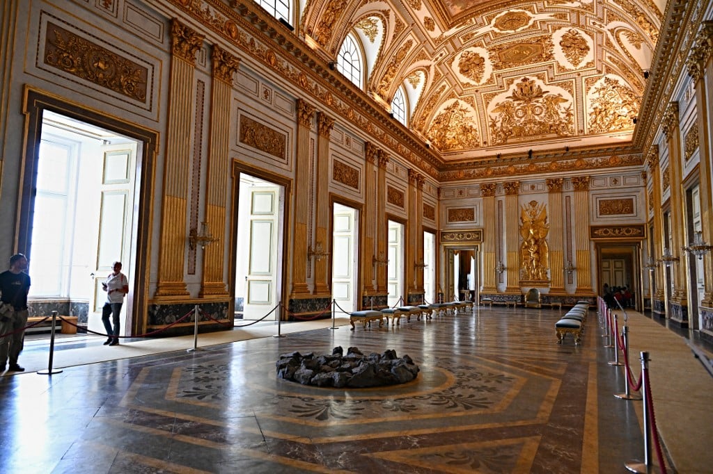 The ‘Throne Room’ at the Royal Palace of Caserta. Photo by Andreas SOLARO / AFP