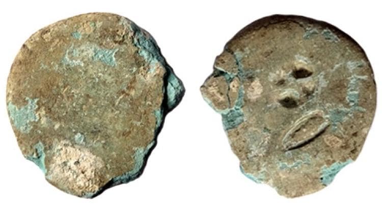 A coin of Syrian Antioch found in Apsaros countermarked by the X Fretensis legion. Photo: Piotr Jaworski