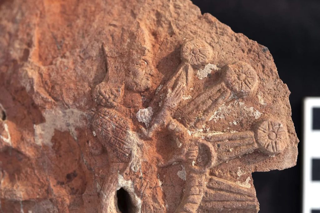 A fragment of the stone stele depicting Ishtar inside a starburst. Photo: University of Pennsylvania