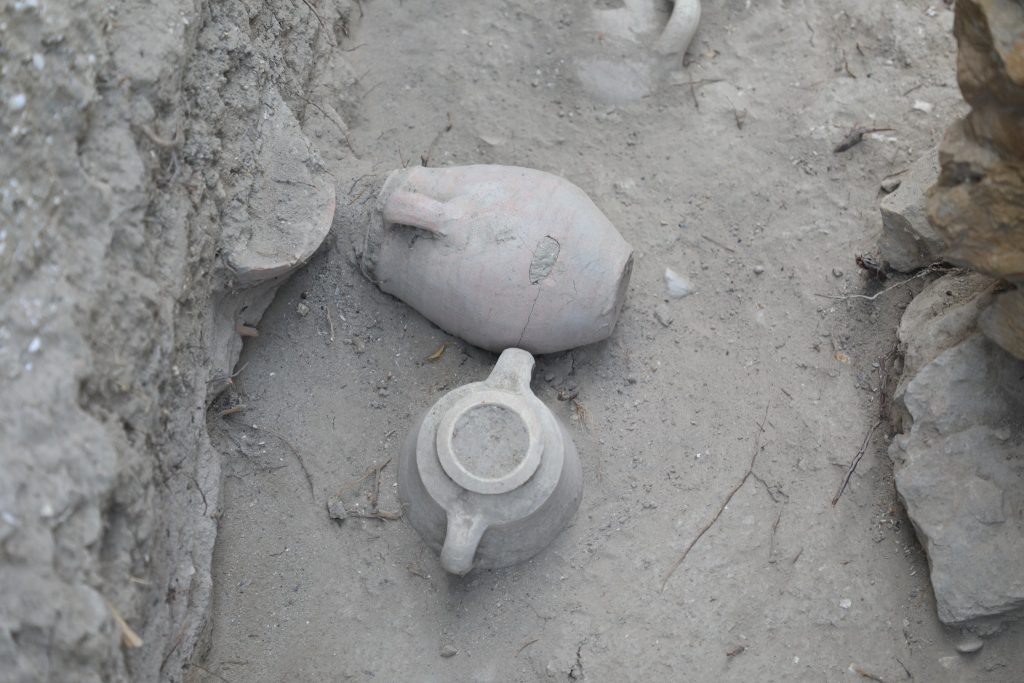 Several urns found at the sacred site. Photo: Tunisia Ministry of Cultural Affairs/Facebook