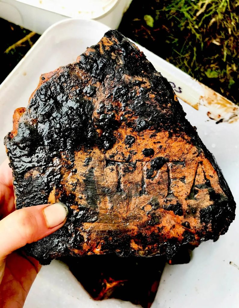 Tile found stamped with TPFA. Photo: Cotswold Archaeology 