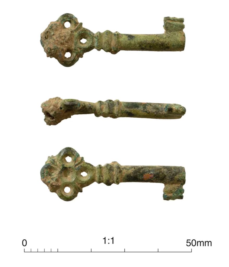 Medieval key from Court De Wyck. Photo: Cotswold Archaeology