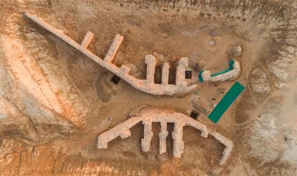 Aerial view of the structure in the ancient city of Girsu (modern Tello). Photo: British Museum